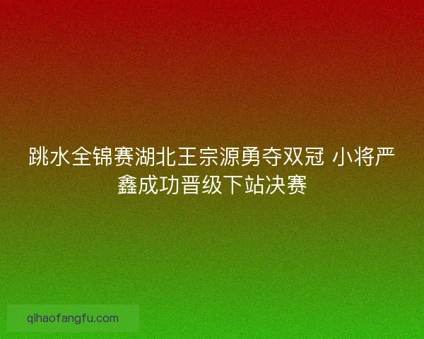跳水全锦赛湖北王宗源勇夺双冠 小将严鑫成功晋级下站决赛